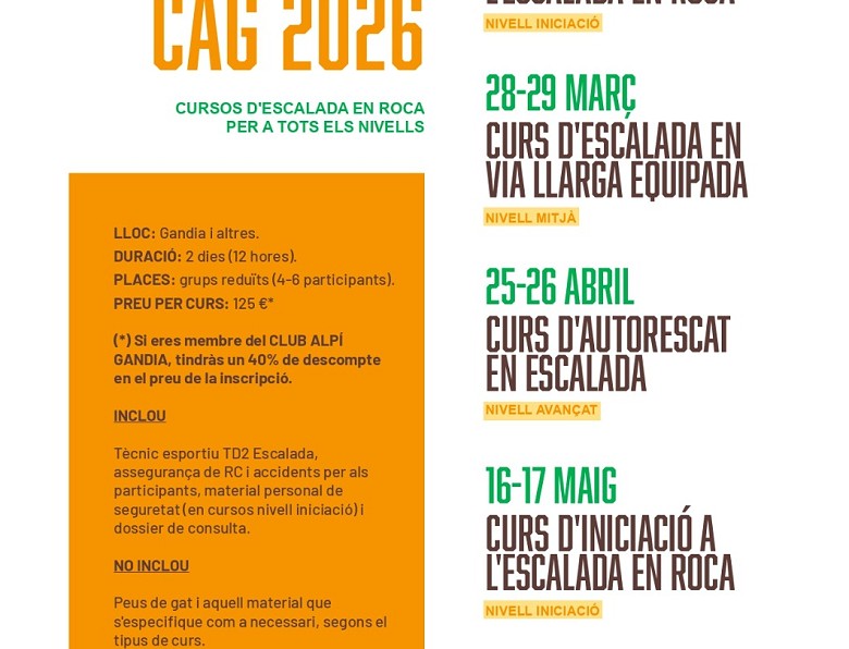 Cursos D'escalada 2026