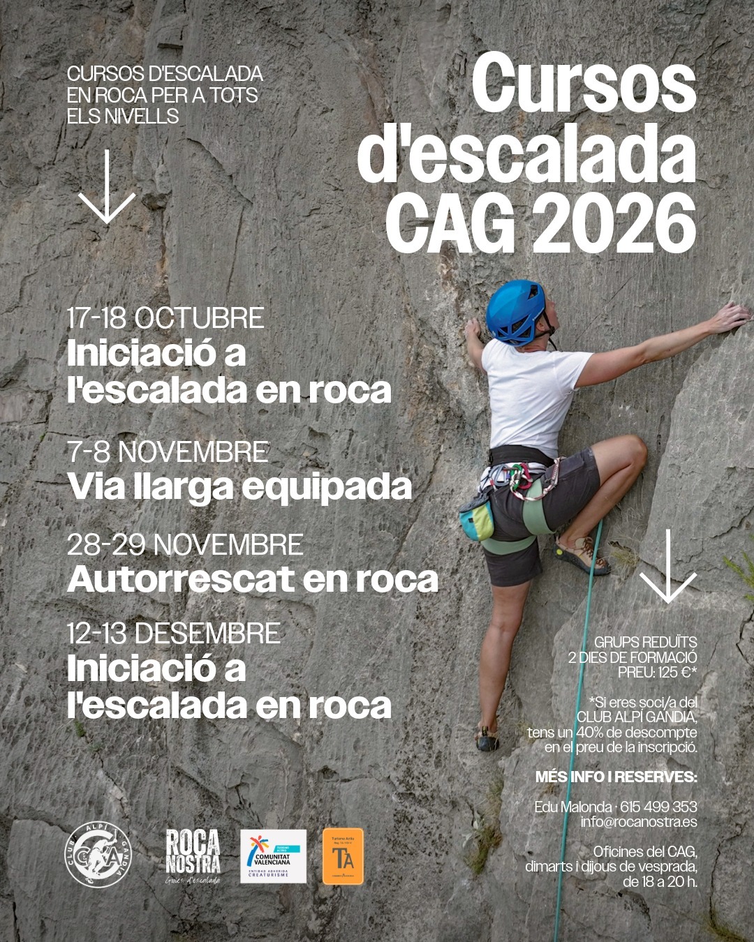 Cursos d'escalada CAG 2026